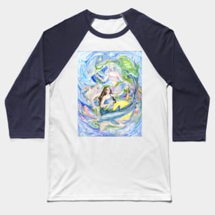 Yin Yang Mermaids Baseball T-Shirt